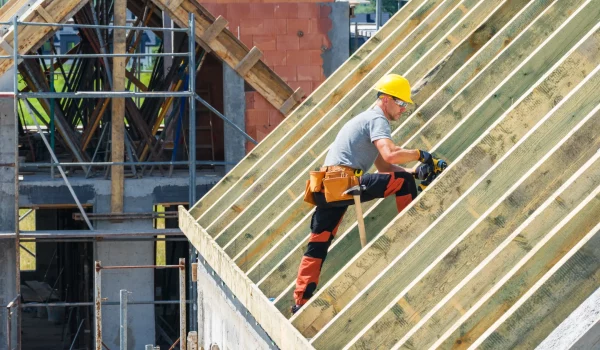 New home construction roofing